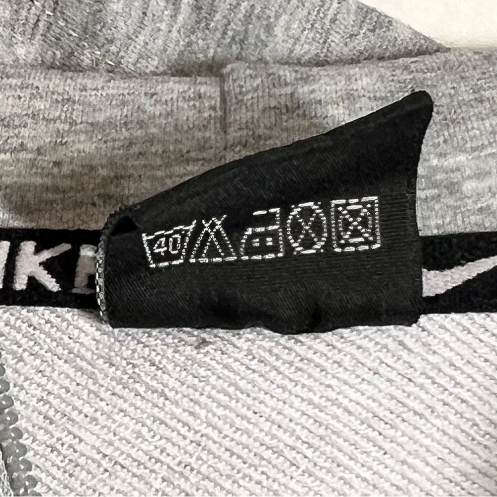 Nike Air Kids‎ Full Zip Hoodie Heather Gray Black Stripe Sweatshirt XL